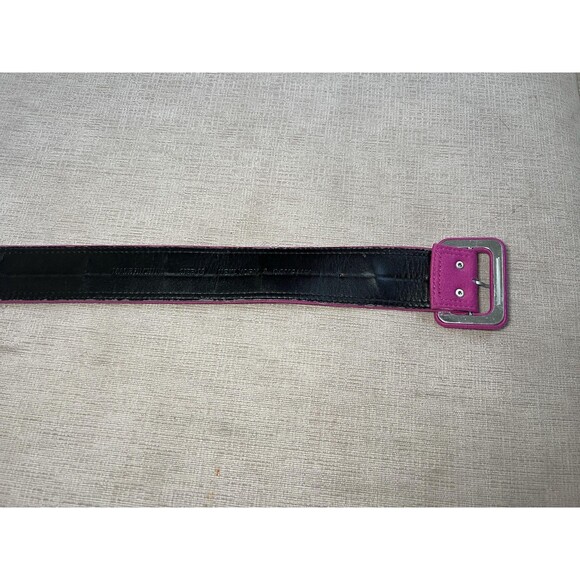 New York & Company Belt Womens Medium Pink Fabric Covered Buckle Wide Grommet - Picture 4 of 10